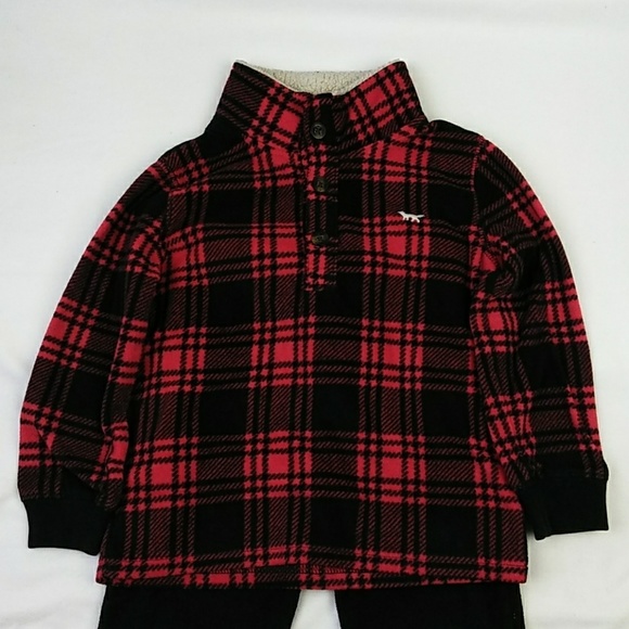 Carter's Boy's 3T Red Plaid 2-pc Set (Pre-owned) - Picture 2 of 7